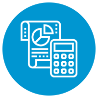 blue icon with calculator
