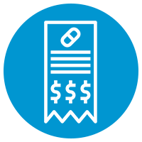 blue icon with medical invoice